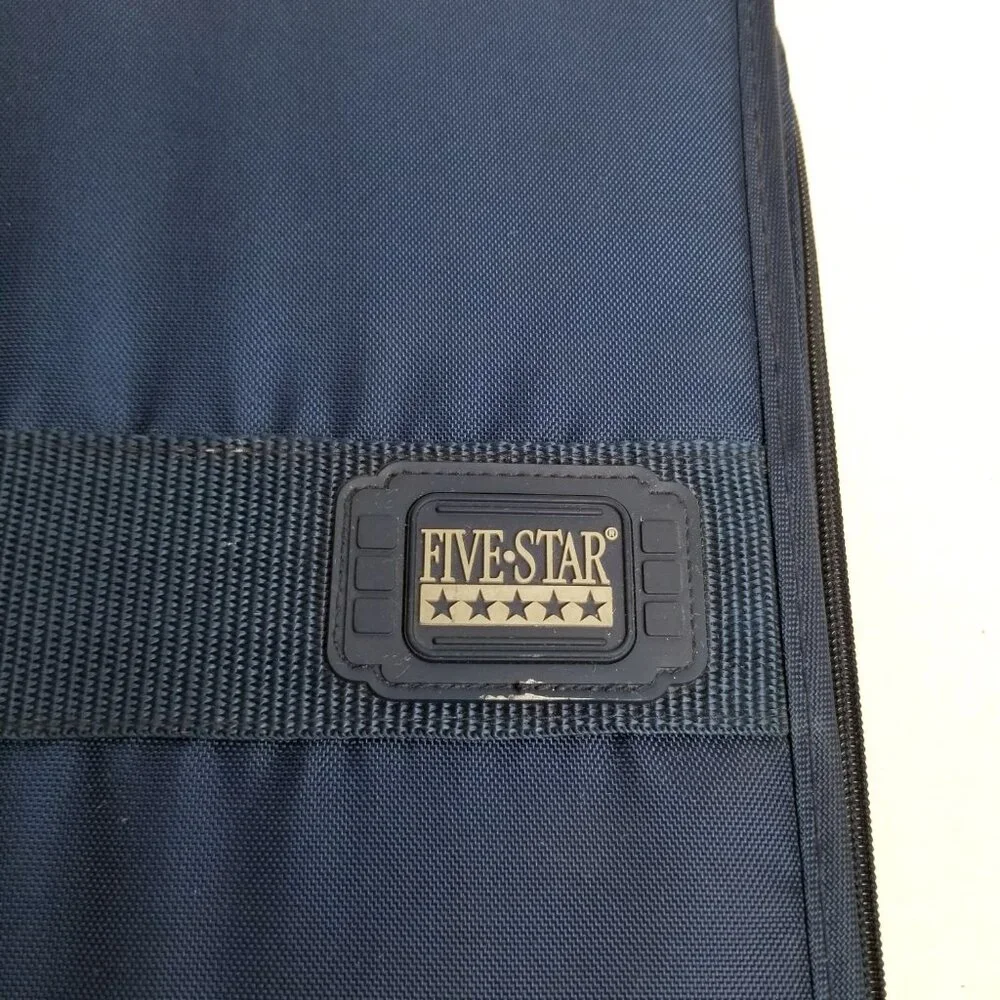 Mead Five Star Zippered Binder Computer Disc Storage Navy Blue Retro Office 90s